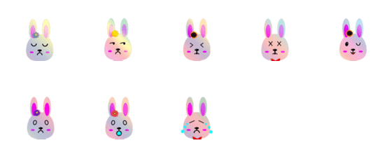 [LINE絵文字]cute and beautiful rabbit S-2の画像一覧