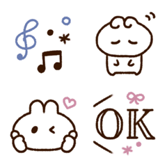 [LINE絵文字] ほのぼのうさぎ★シンプルの画像