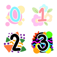 [LINE絵文字] Number pastel colorful emojiの画像
