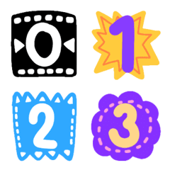 [LINE絵文字] Number pastel colorful emoji 2の画像