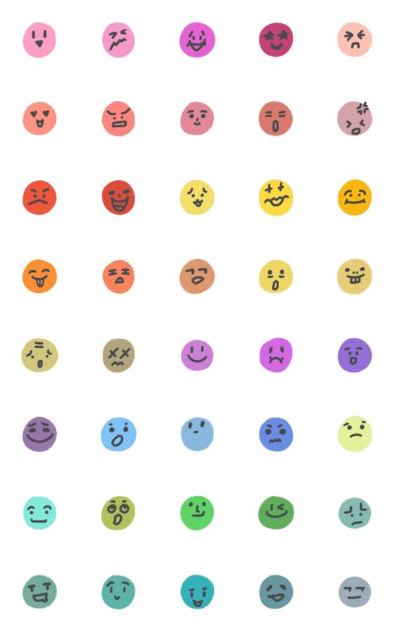 [LINE絵文字]Colorful Daily Emojisの画像一覧