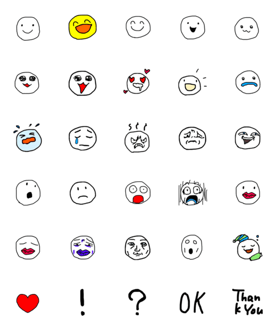 [LINE絵文字]らくがきの顔の画像一覧