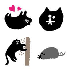 [LINE絵文字] 染のみどりの黒猫つゆの絵文字の画像