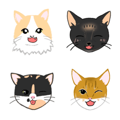 [LINE絵文字] わいわいねこちゃんたちのかわいい絵文字の画像