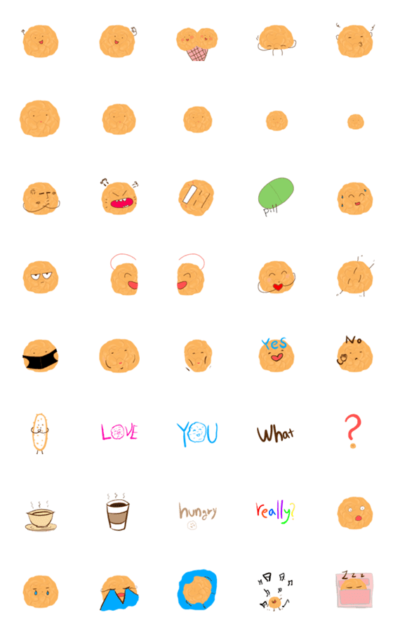 [LINE絵文字]I am Soboro bread.の画像一覧