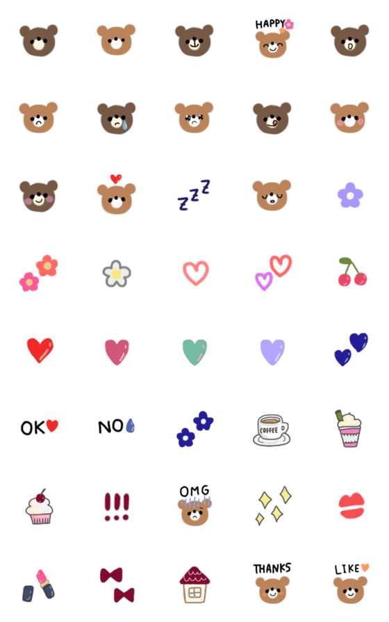 [LINE絵文字]bears Emoji.の画像一覧