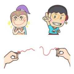 [LINE絵文字] Auntie Koy and her family : Emojiの画像