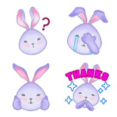 [LINE絵文字] VIOLET RABBIT EMOJI #1の画像