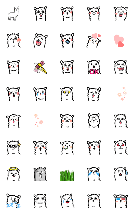 [LINE絵文字]Alpaca - emojiの画像一覧