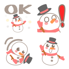 [LINE絵文字] 可愛い♡雪だるま♪会話で使おう！の画像