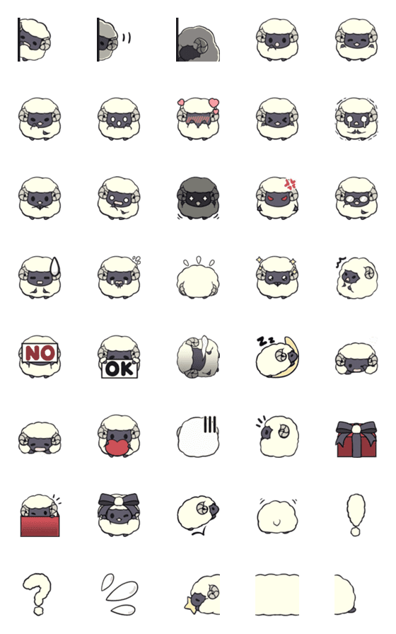 [LINE絵文字]Lovely Sheep Emojiの画像一覧