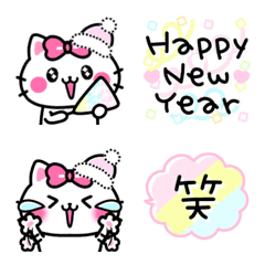 [LINE絵文字] ラブリーねこちゃん♡冬ver♡の画像