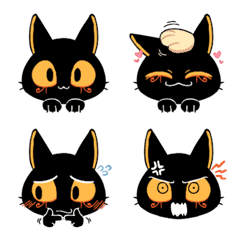 [LINE絵文字] Bastet the black cat Emojiの画像