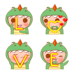 [LINE絵文字] Baby Dino - Adorable emoji 2の画像