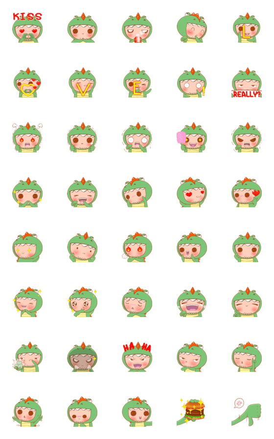 [LINE絵文字]Baby Dino - Adorable emoji 2の画像一覧