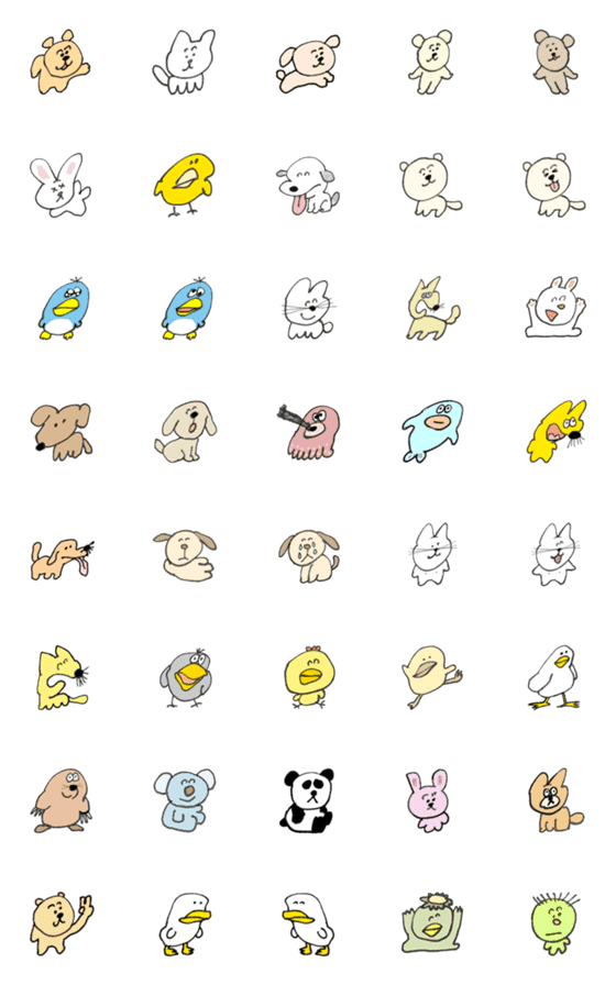 [LINE絵文字]ゆるい生き物 36の画像一覧