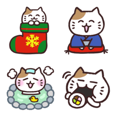 [LINE絵文字] クリスマス正月♪冬に使えるもれねこ絵文字の画像