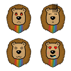 [LINE絵文字] Rainbow Baby Lion 2の画像