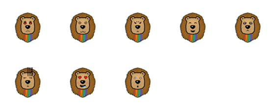 [LINE絵文字]Rainbow Baby Lion 2の画像一覧