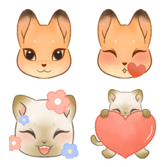 [LINE絵文字] Foxy＆Catty Couple cuteの画像