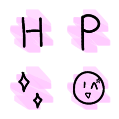 [LINE絵文字] Background_pink_highlight_font_IIの画像