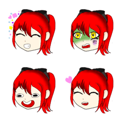 [LINE絵文字] Kami the Red Hair Girl Emojiの画像