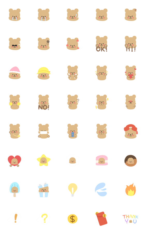 [LINE絵文字]Puff Bear emojiの画像一覧