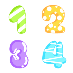 [LINE絵文字] Number pastel super cute emojiの画像