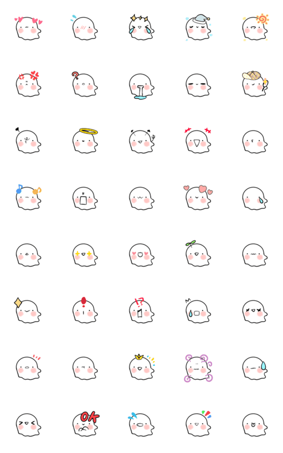 [LINE絵文字]使いやすい！かわいいオバケさんの画像一覧