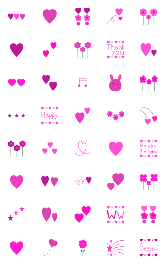 [LINE絵文字]♡ ピンク ♡の画像一覧