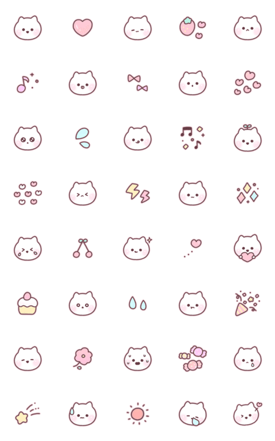 [LINE絵文字]かわいいねこちゃん〇えもじの画像一覧