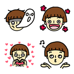 [LINE絵文字] Short bang girl 1.5の画像