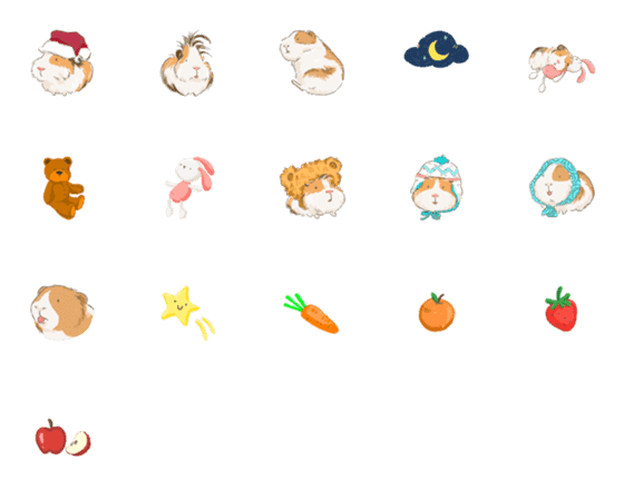 [LINE絵文字]GuineaPigs emojiの画像一覧