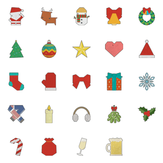 [LINE絵文字]Christmas Paper Foldingの画像一覧