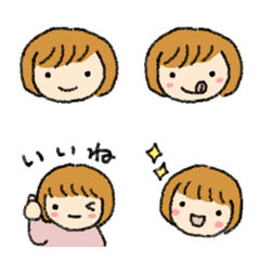 [LINE絵文字] おかっぱさんの絵文字の画像