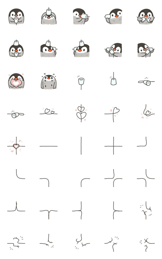 [LINE絵文字]Little penguins' cup phoneの画像一覧