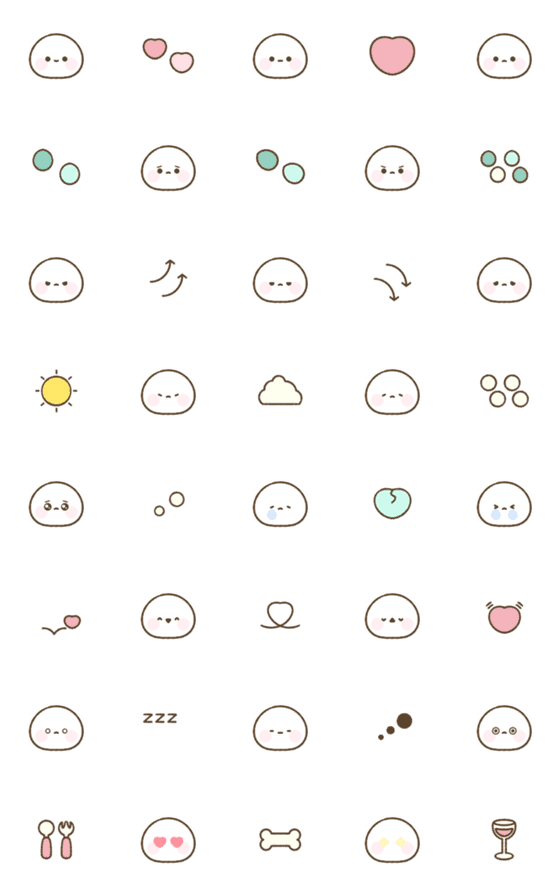 [LINE絵文字]ゆるもちな白いやつの画像一覧