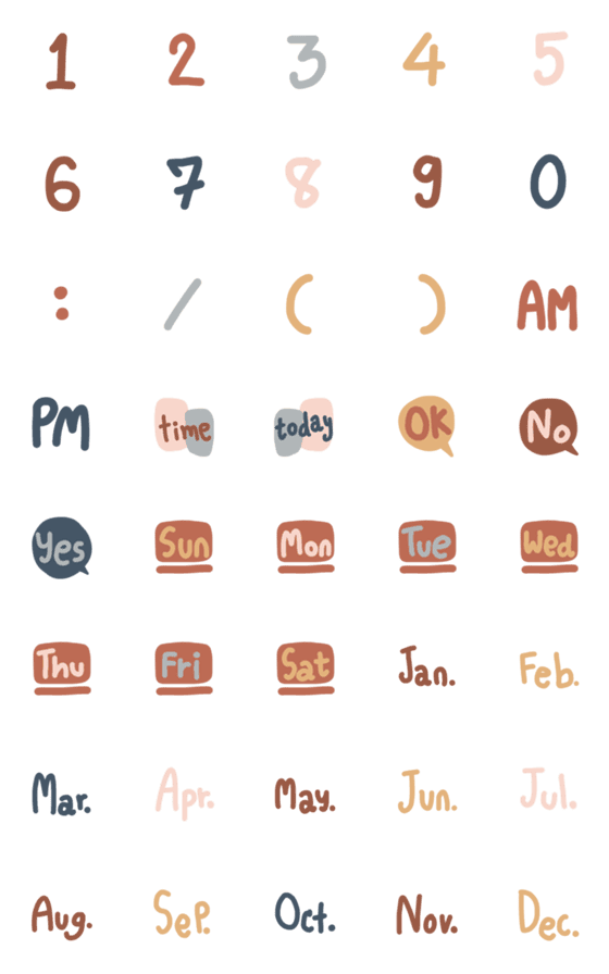 [LINE絵文字]Date Emoji x Time Emojiの画像一覧