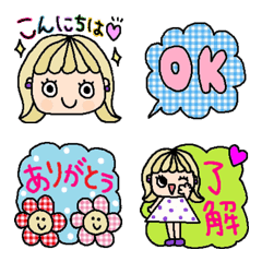 [LINE絵文字] (色んな絵文字セット22大人可愛いシンプル)の画像