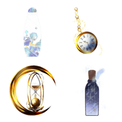 [LINE絵文字] Crystal and galaxy glass bottleの画像