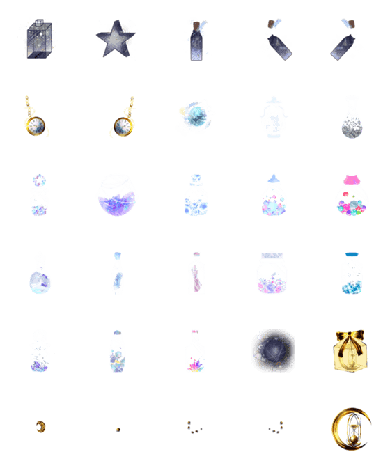 [LINE絵文字]Crystal and galaxy glass bottleの画像一覧