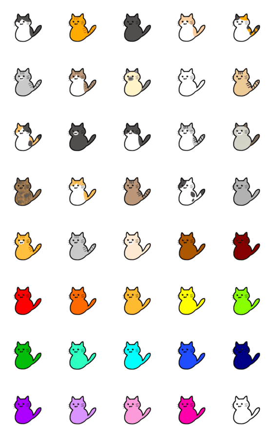 [LINE絵文字]いろんな猫たちの画像一覧