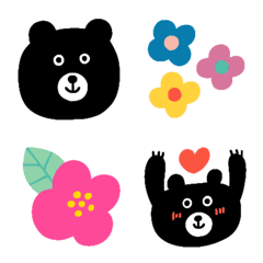 [LINE絵文字] 気持ちを伝える黒クマさんの画像