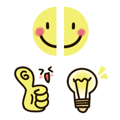 [LINE絵文字] half ＆ half simple emojiの画像