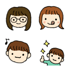 [LINE絵文字] 3人のこどもたちの画像