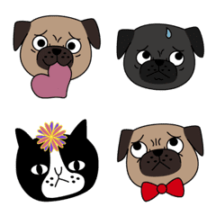 [LINE絵文字] QQ lazy pugの画像