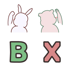 [LINE絵文字] BJYX Piggy ＆ Bunny Emoji Ver.の画像