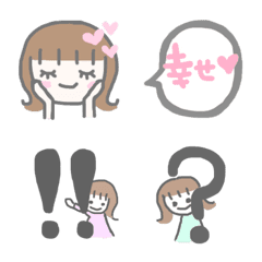 [LINE絵文字] 元気な女の子 絵文字の画像