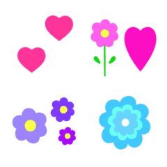 [LINE絵文字] ♡ ♡ お花・ハート ♡ ♡の画像