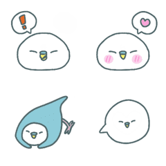 [LINE絵文字] ぶにっとインコちゃんの画像